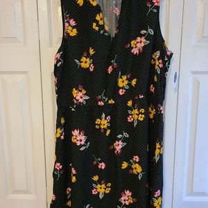 Old navy black floral sleeveless dress